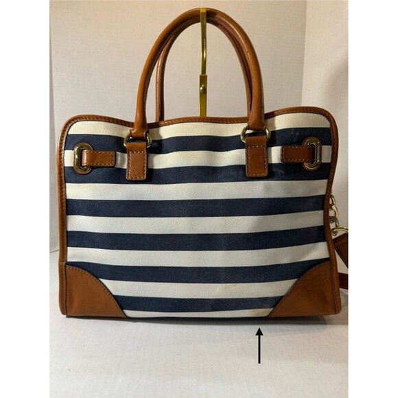 Michael Kors Hamilton Striped Canvas Large Tote Satchel 35S3GHMT3R - Picture 5 of 16